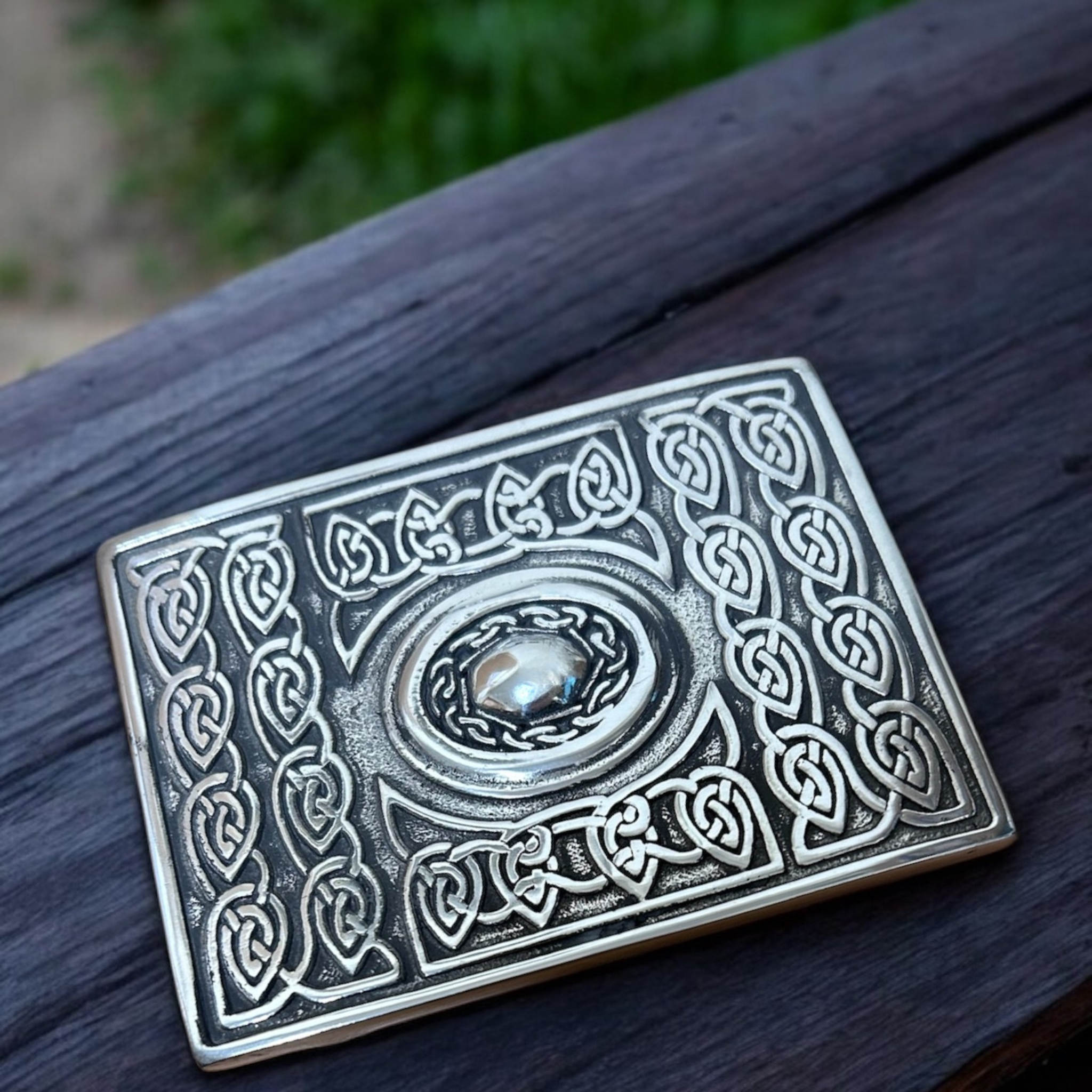Celtic Torque Kilt Belt Buckle Chrome