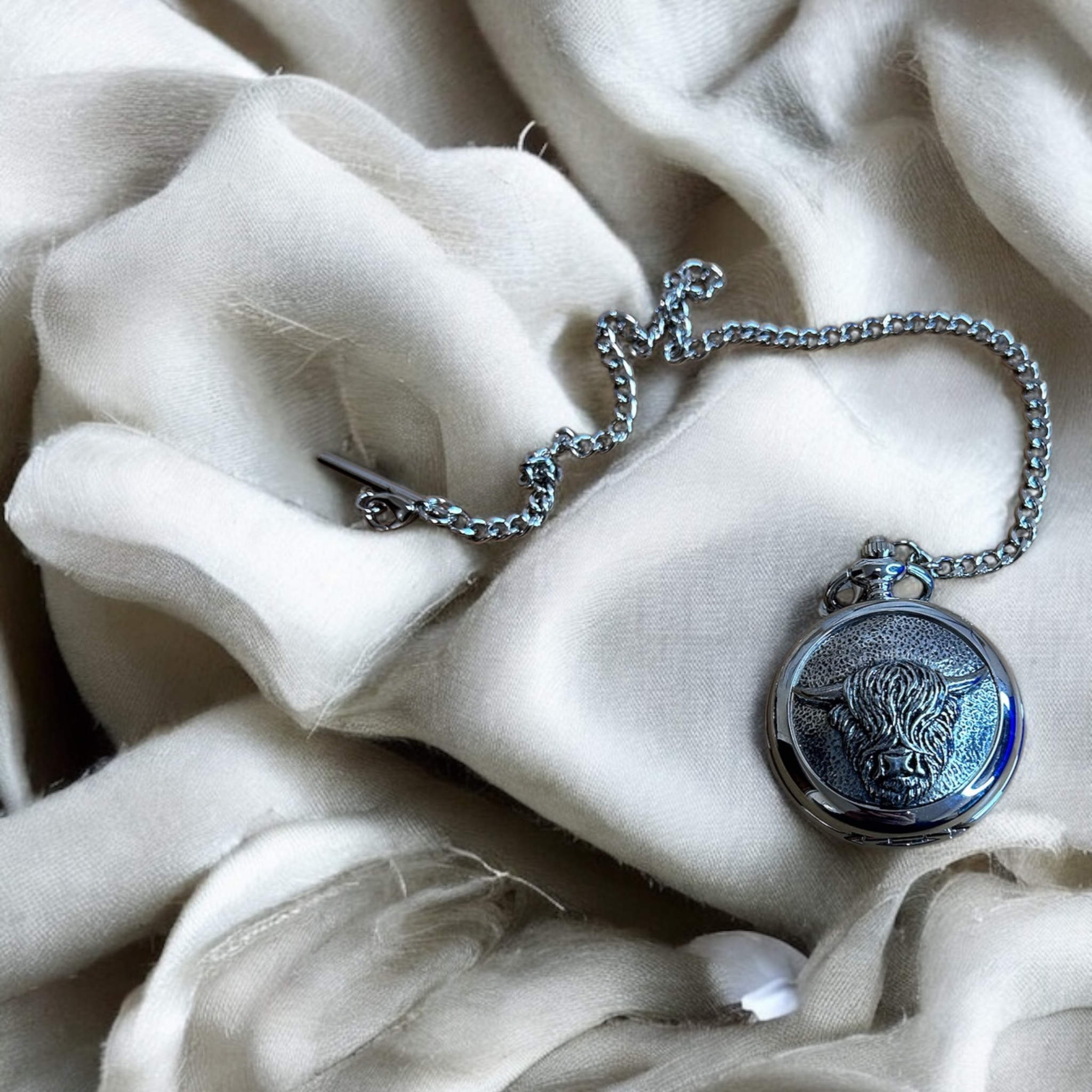 Highland Cow Pocket Watch
