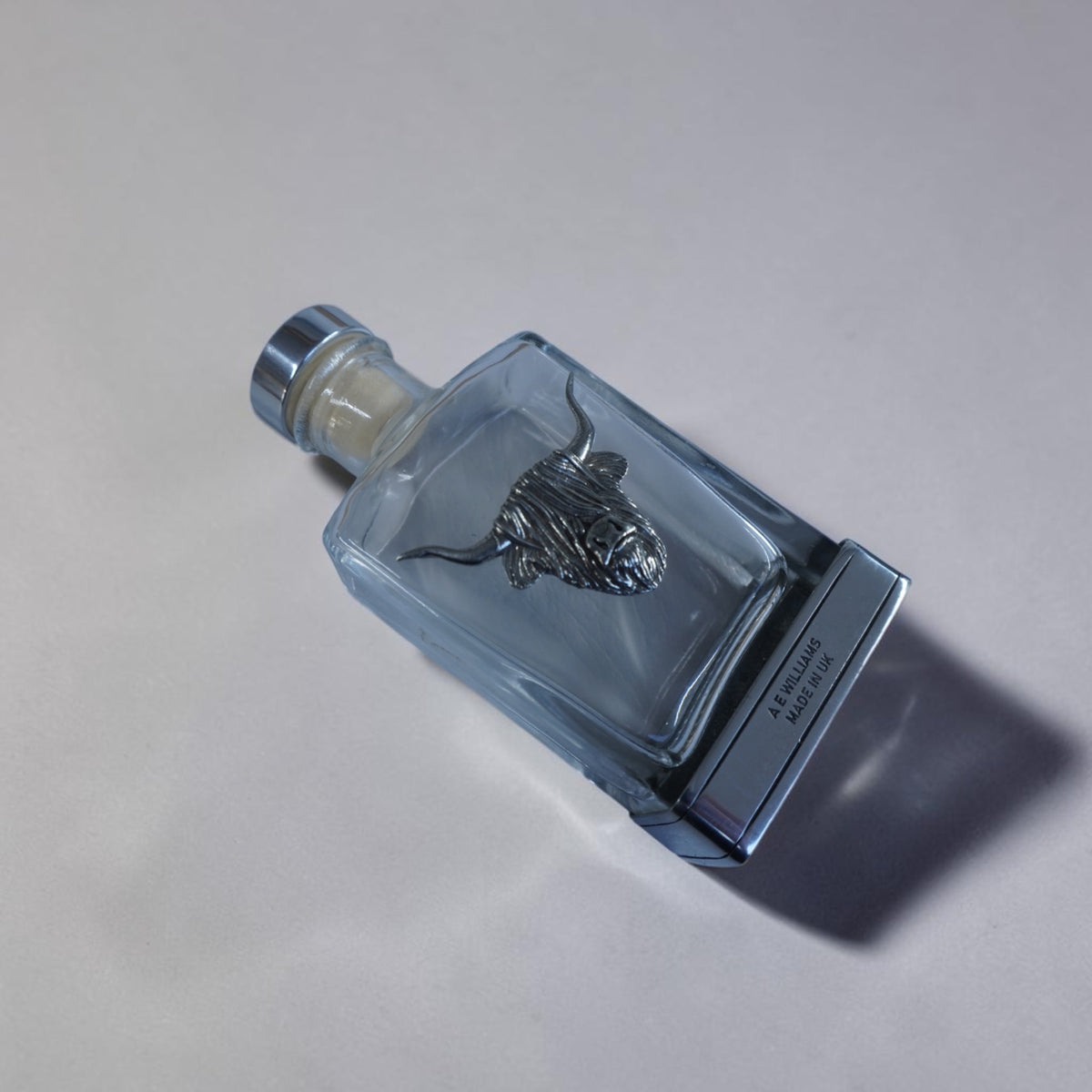 highland cow hip flask pewter