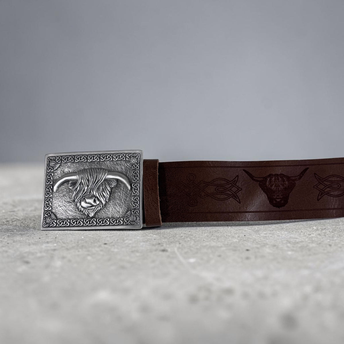highland cow kilt belt antique buckle