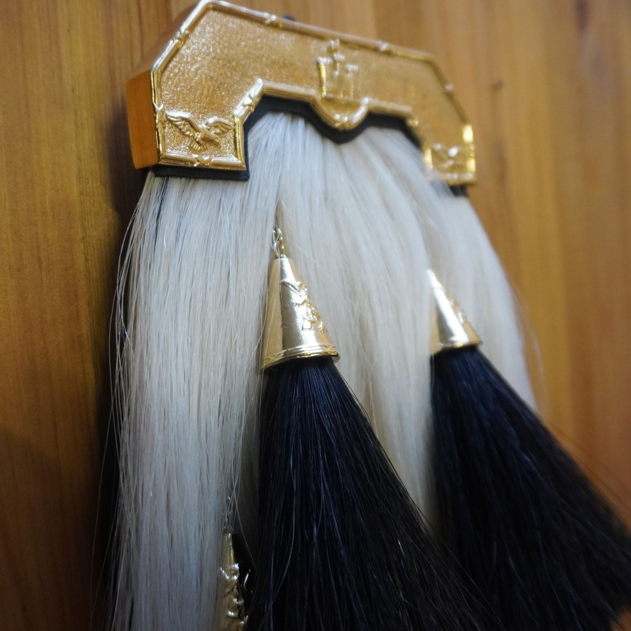 No. 603 City of Edinburgh Squadron RAF sporran with sand-cast pewter and gilt metalwork, handmade in Scotland by Margaret Morrison