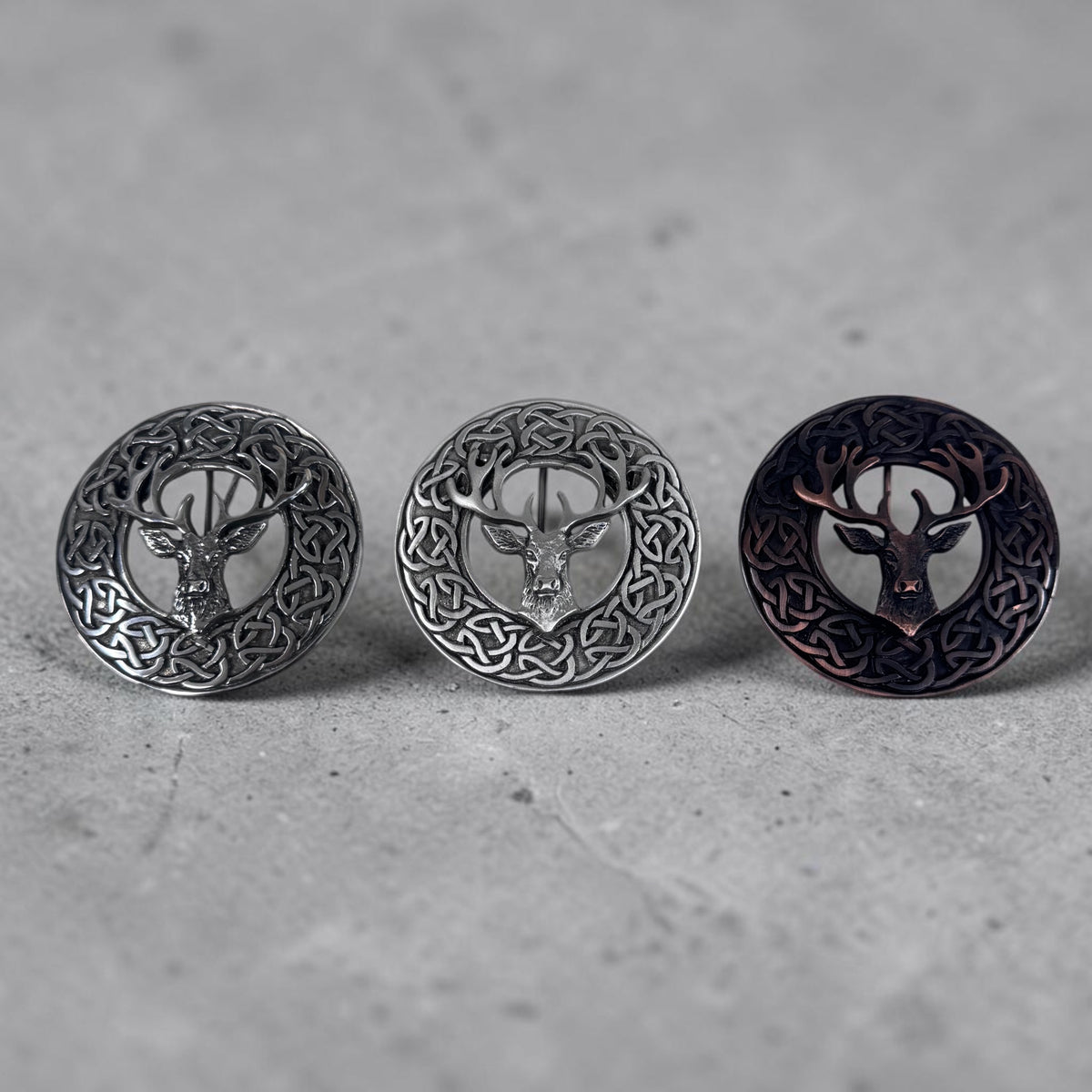 Scottish Plaid Brooches Stag
