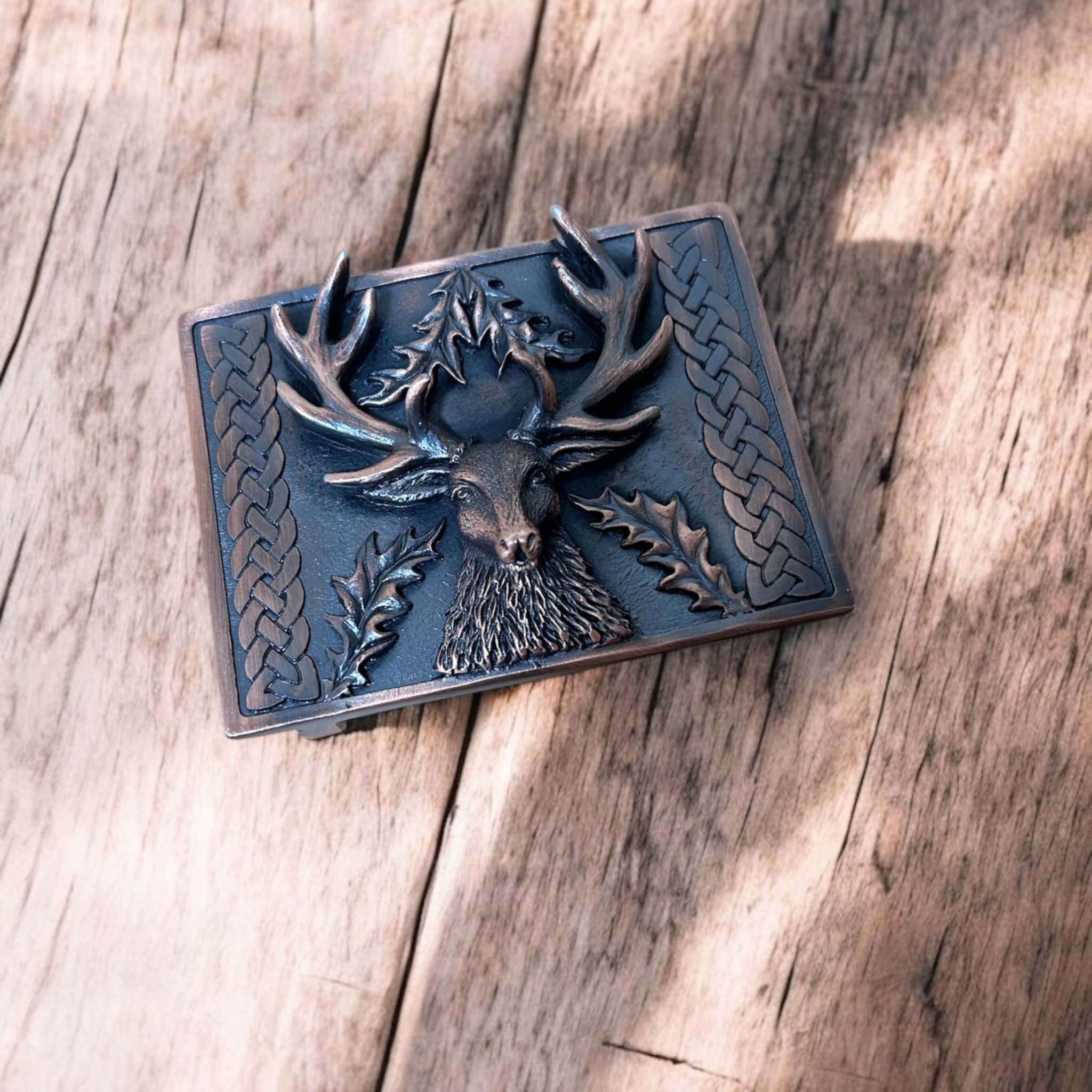 Scottish Stag Kilt Belt Buckle Copper