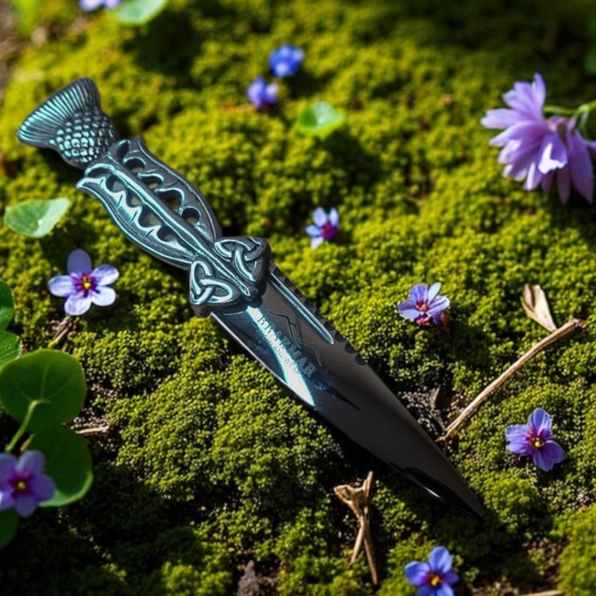 Scottish thistle Sgian Dubh polished