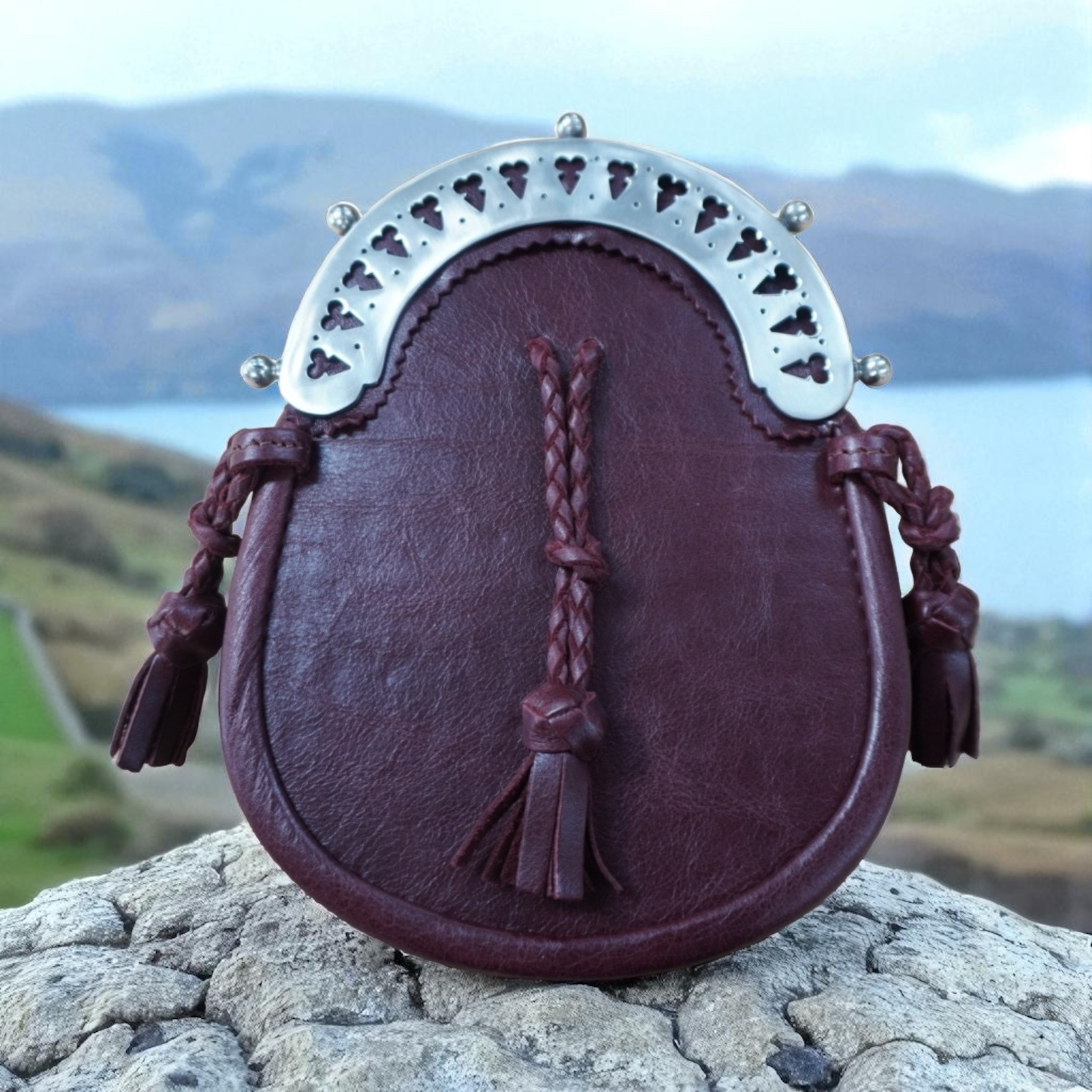 The Erskine Leather Sporran Oxblood