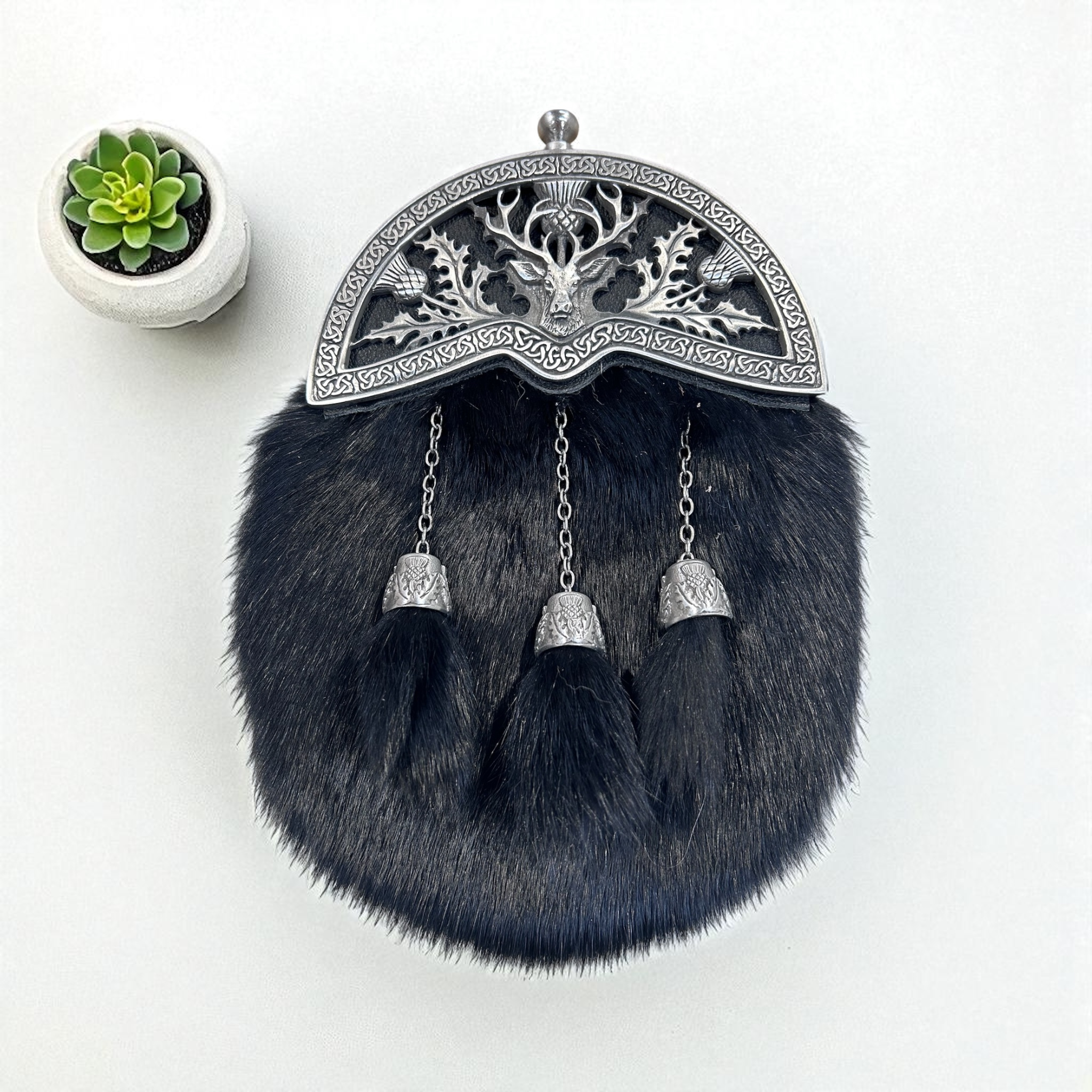 Black Rabbit Stag Dress Sporran 