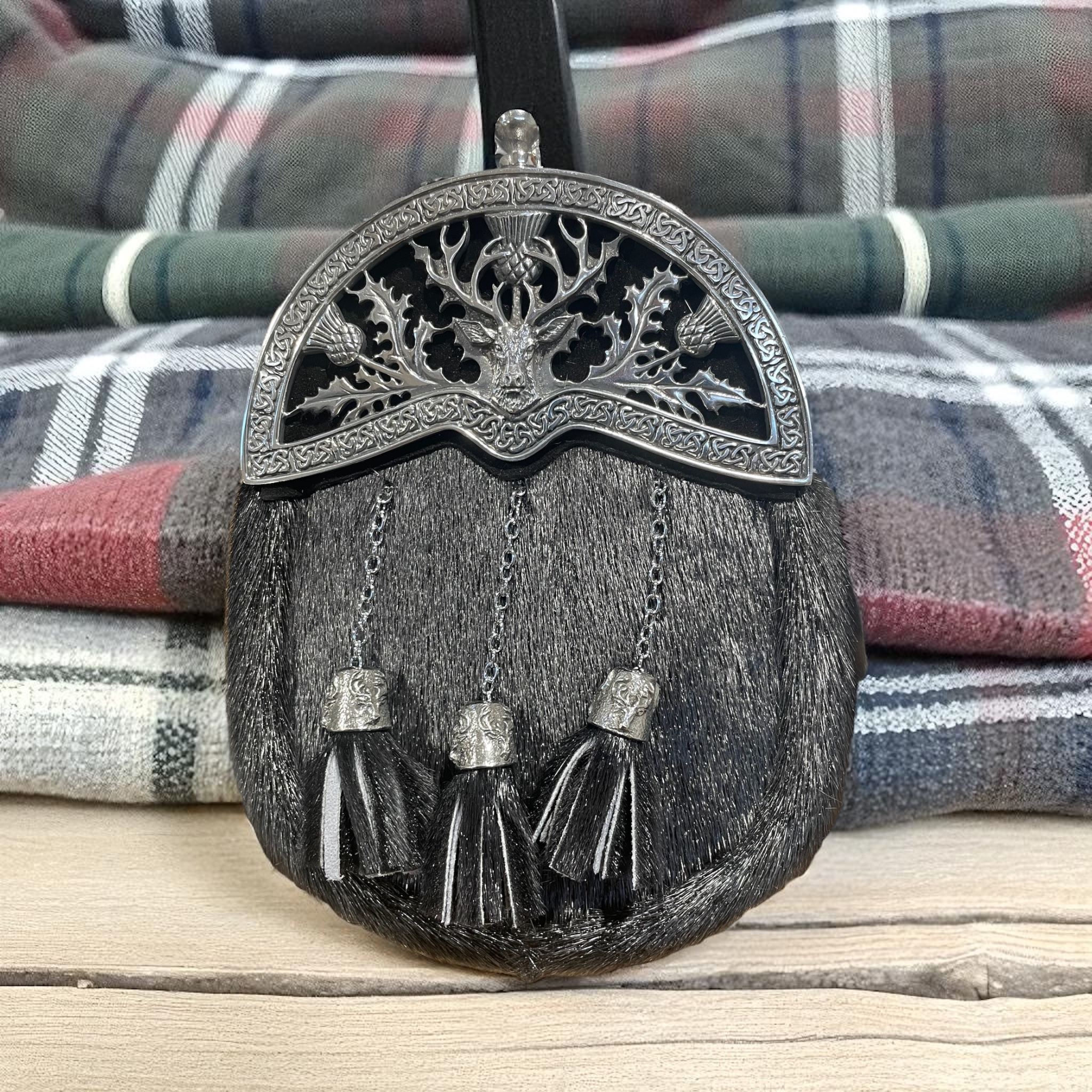 Charcoal Seal Stag Dress Sporran 