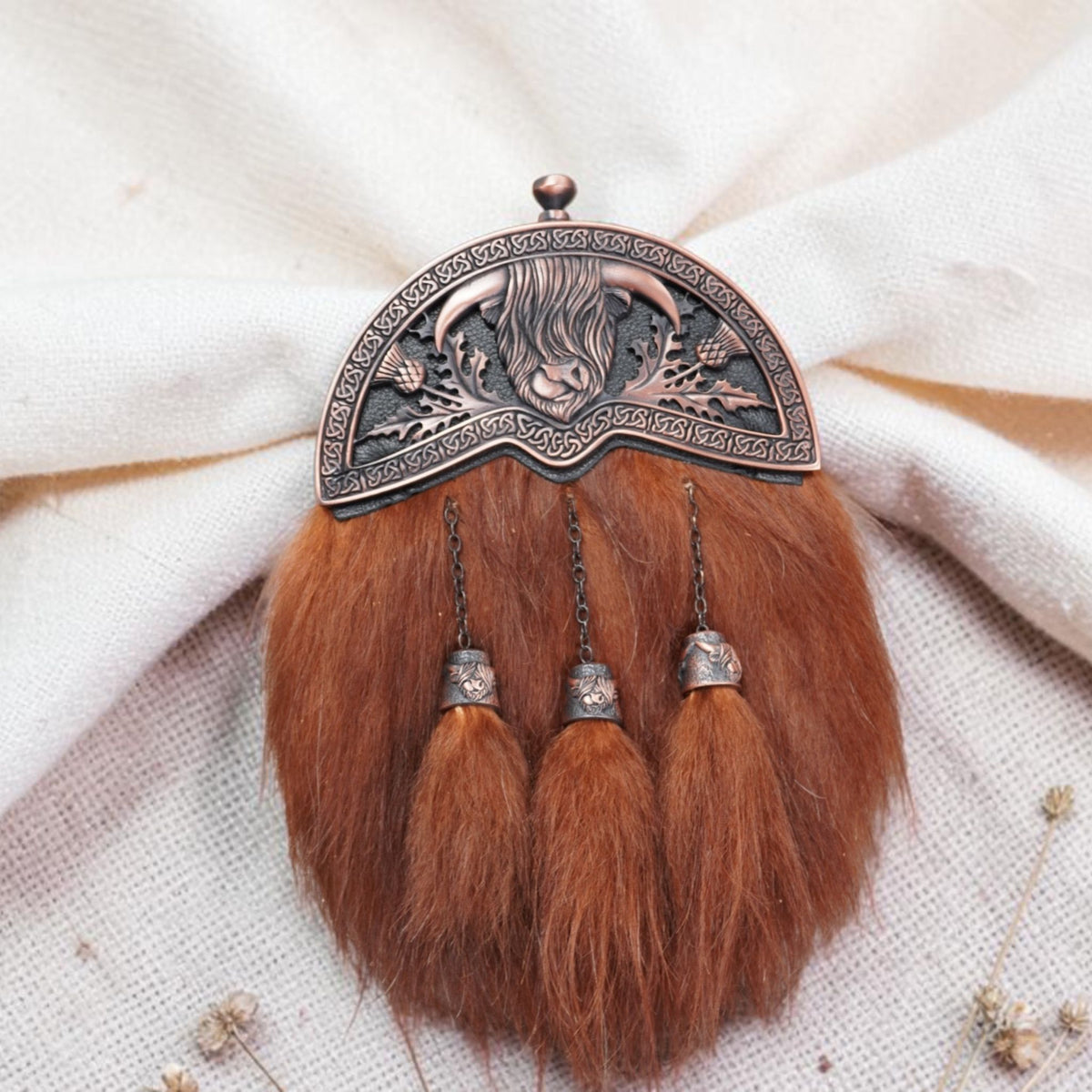 Highland Cow Dress Sporran by Margaret Morrison