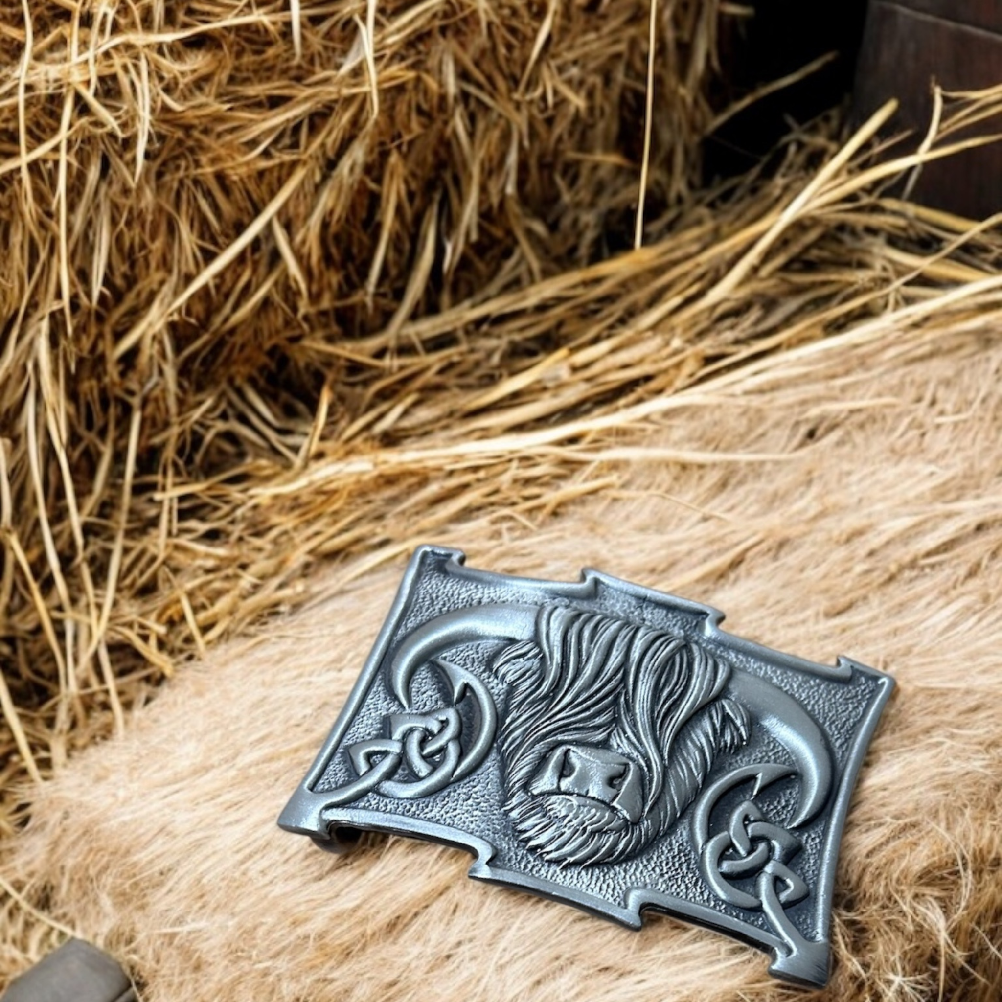 Highland Cow Kilt Belt Buckle