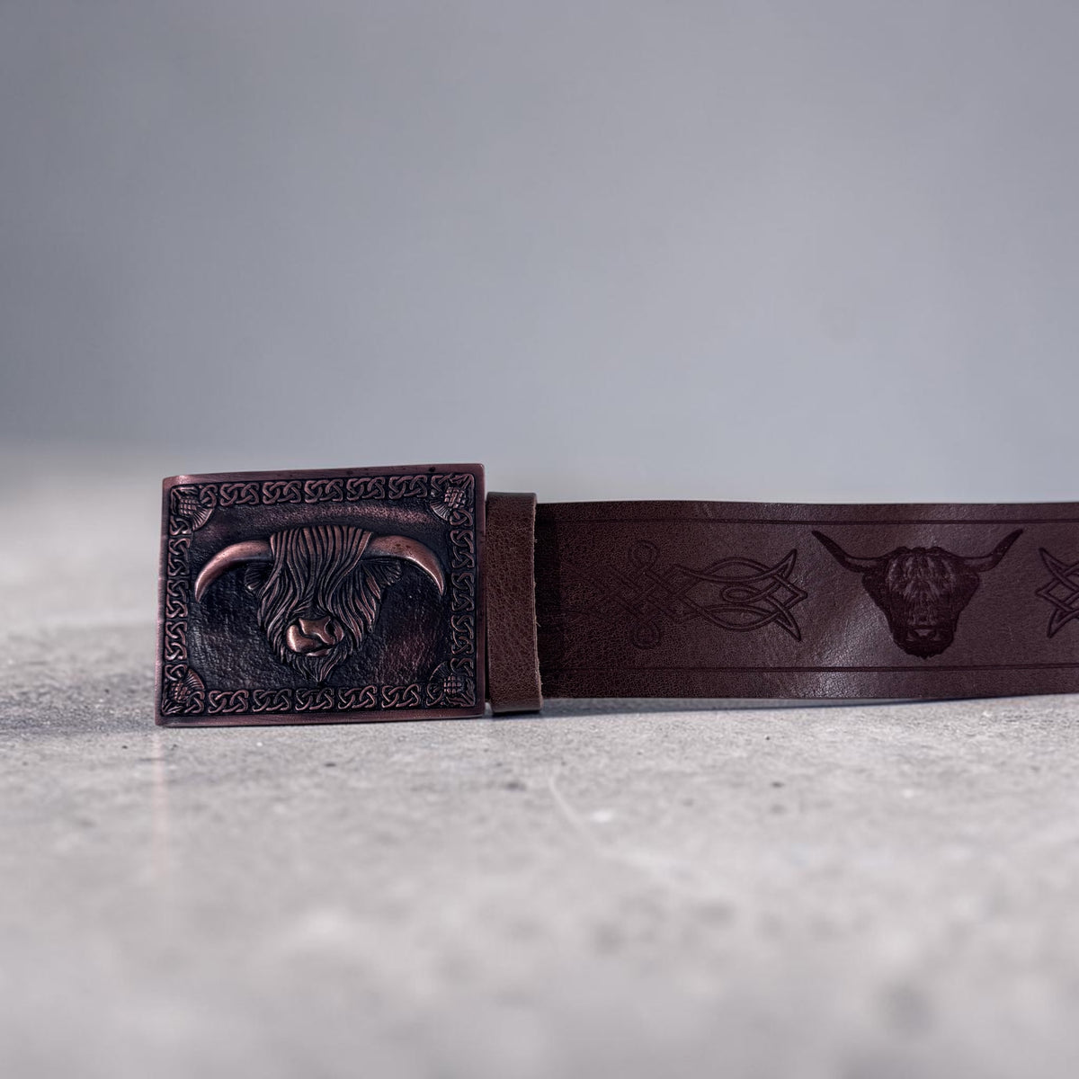 highland cow kilt belt copper buckle