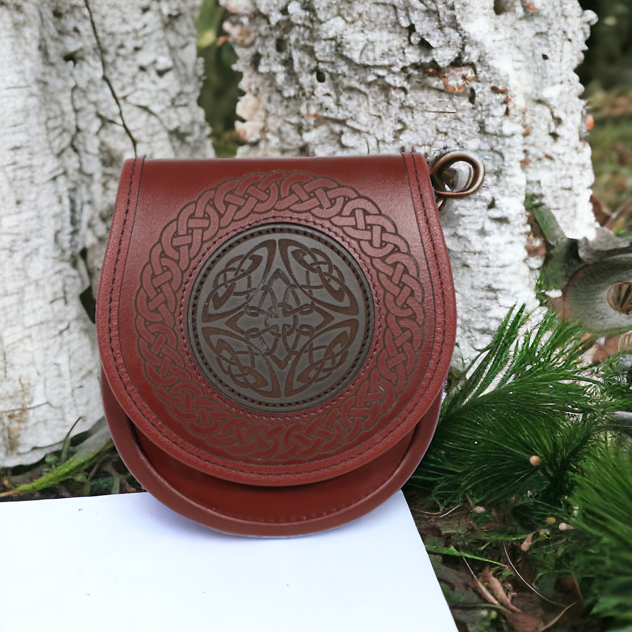 Jacobite Leather Celtic Engraved Sporran