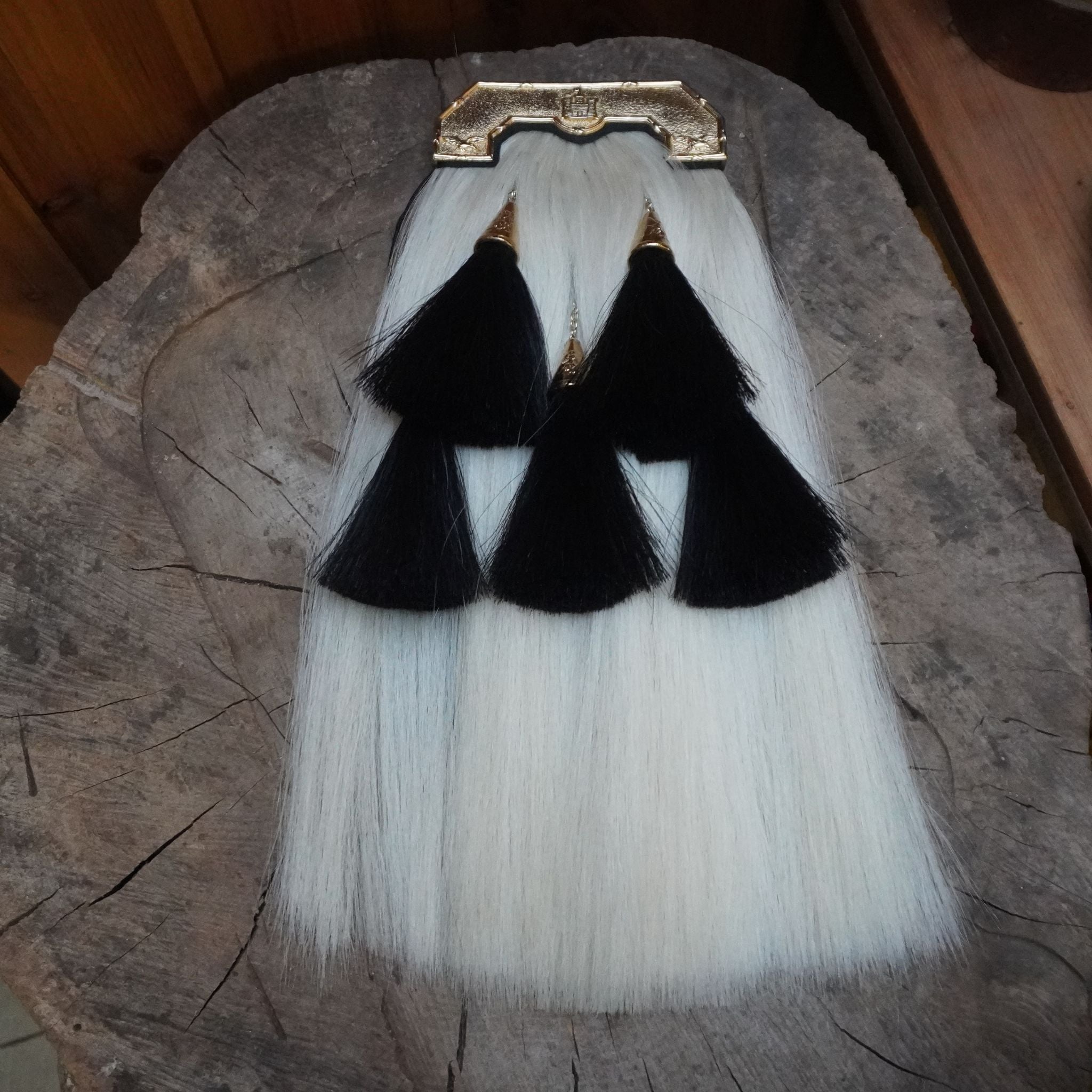 No. 603 City of Edinburgh Squadron RAF sporran with sand-cast pewter and gilt metalwork, handmade in Scotland by Margaret Morrison