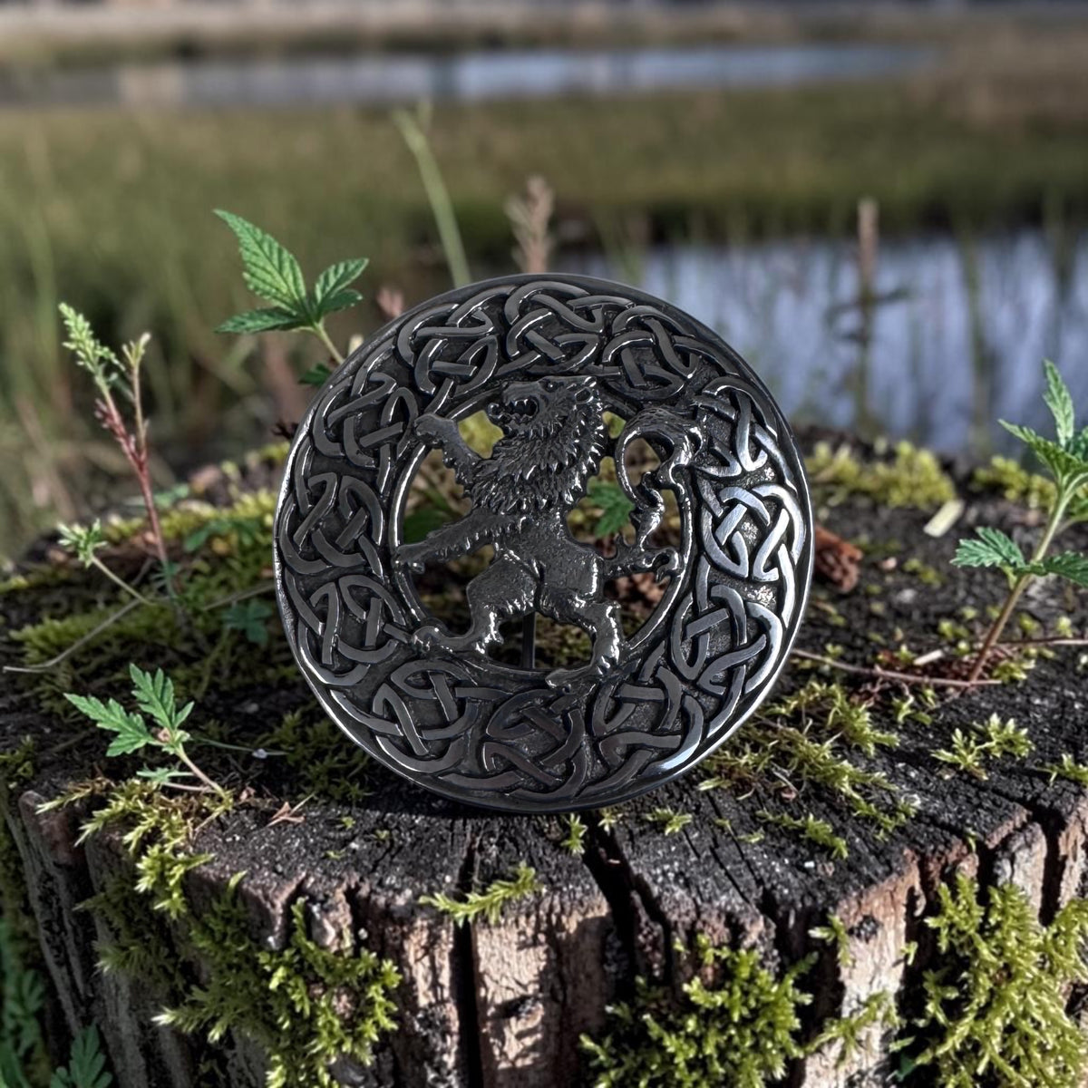 Scottish Plaid Brooch Chrome