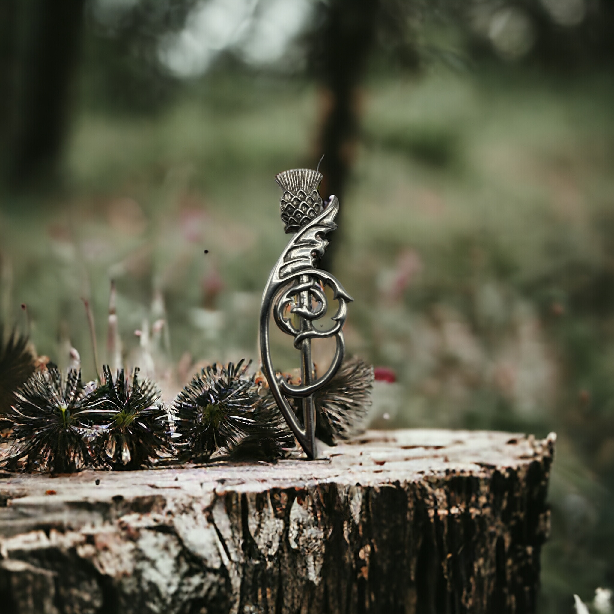 Scottish Thistle Leaf Kilt Pin