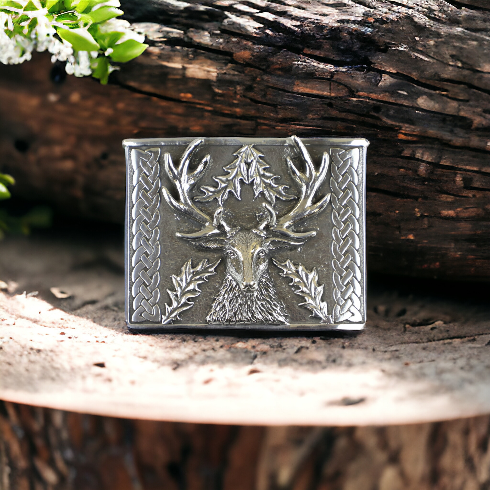 Scottish stag kilt belt buckle