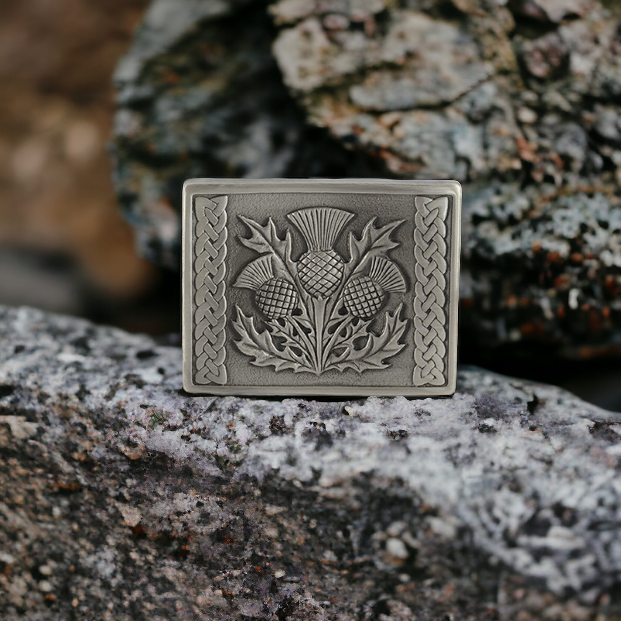 Scottish thistle kilt belt buckle